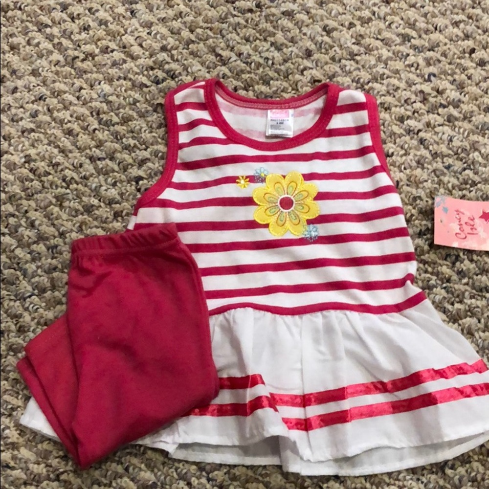 Girls Pink and white outfit 24 months